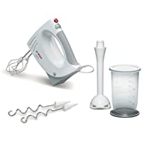 Bosch MFQ3540 Batidora y Amasadora con Accesorios- 450 W- 5 Velocidades y Función Turbo- Color Blanco